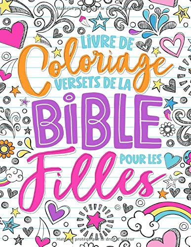 Livre de coloriage - Versets de la Bible pour les filles à partir de 8 ans : 35 pages à colorier de dessinés inspirants et motivants - 74 pages Format A4