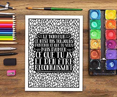 Livre De Coloriage Pour Adultes - La Gratitude Révèle L’Abondance De La Vie - 102 pages Format A4