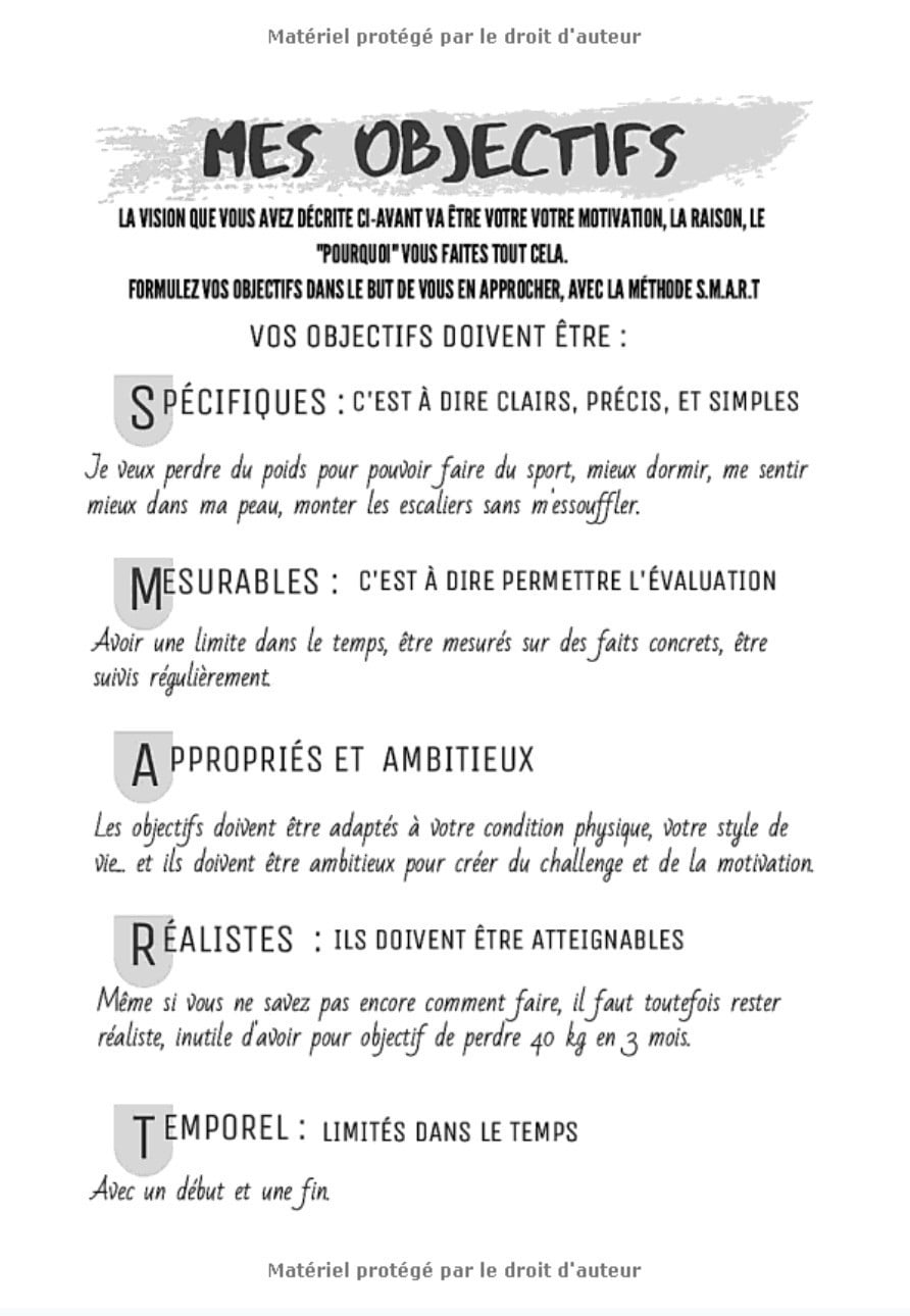Atteindre ses Objectifs - MAIGRIR - objectifs, stratégie, plan d'actions, agenda minceur 90 jours - 154 pages Format 18 x 25 cm