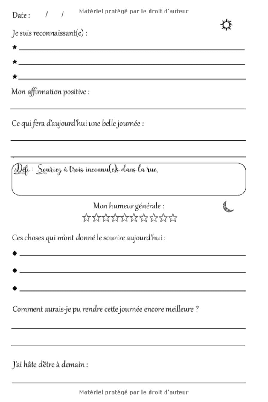 Bonjour Gratitude - Mon Journal de Gratitude: Carnet pour Cultiver la Joie & la Confiance en soi par la Pensée Positive en 5 minutes par jour - 187 pages Format 15 x 22 cm