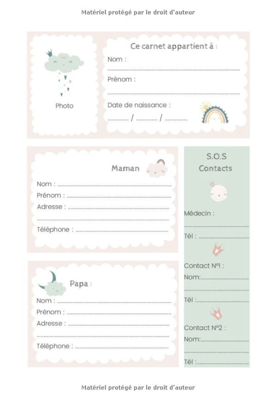CARNET DE SUIVI POUR BÉBÉ 200 Jours à remplir : Cahier de liaison Parents / Assistante-maternelle - 202 Pages Format 18 x 25 cm
