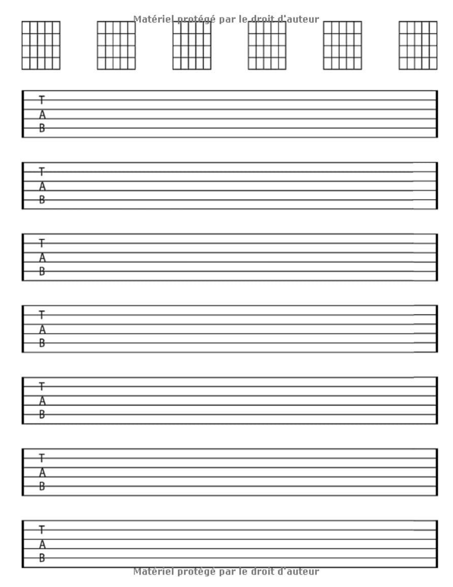 Cahier de Tablature Guitare : Cahier de musique pour Guitare avec Vierge Tablatures et Portées - 144 Pages - Format A4
