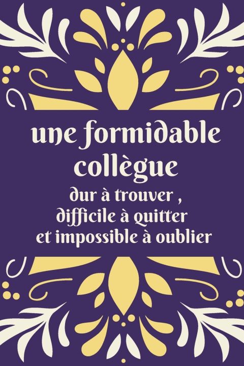 Une formidable collègue dur à trouver , difficile à quitter et impossible à oublier: Cadeau original de départ collègue travail pour femme - 101 pages Format 15 x 22 cm