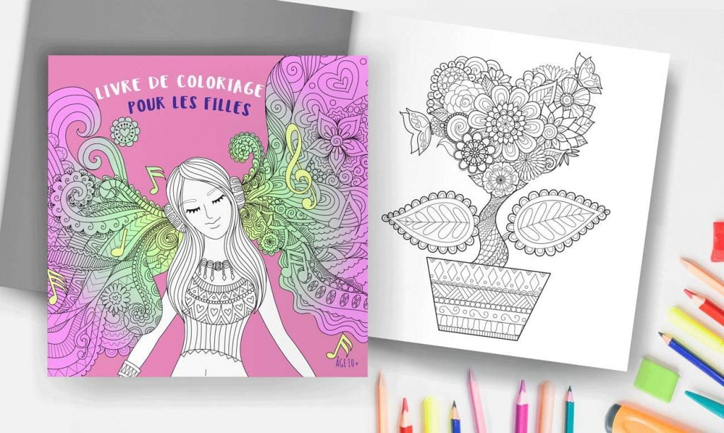 Livre De Coloriage Pour Les Filles Âge 10+: animaux, fées, sirènes, princesses, chevaux - 77 pages Format 21,5 x 21,5 cm