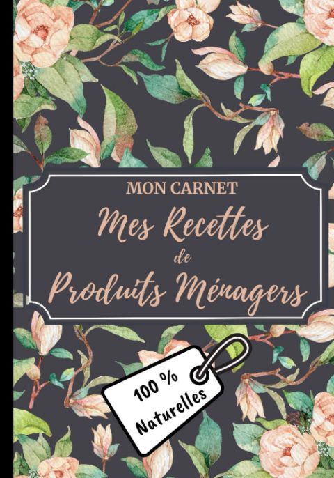 Carnet recettes de produits ménagers (100% naturelles): Carnet de préparations pour recettes naturelles faits maison (Lessive, nettoyants, etc) 103 pages - 18x25cm