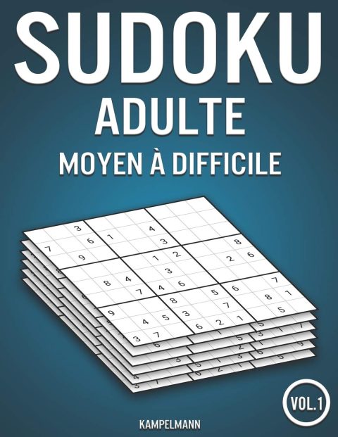 Sudoku adulte moyen à difficile : 400 Sudokus avec solutions moyen à difficile - 133 pages Format 21,5 x 28 cm
