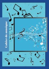 cahier de musique : Carnet ligné de 50 pages de 12 portées et de 50 pages blanches en vis à vis - format A4 - 100 pages