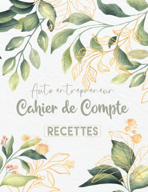 Cahier de compte: Livre de compte | Registre des recettes auto entrepreneur | 110 pages Format 21,5 x 28 cm