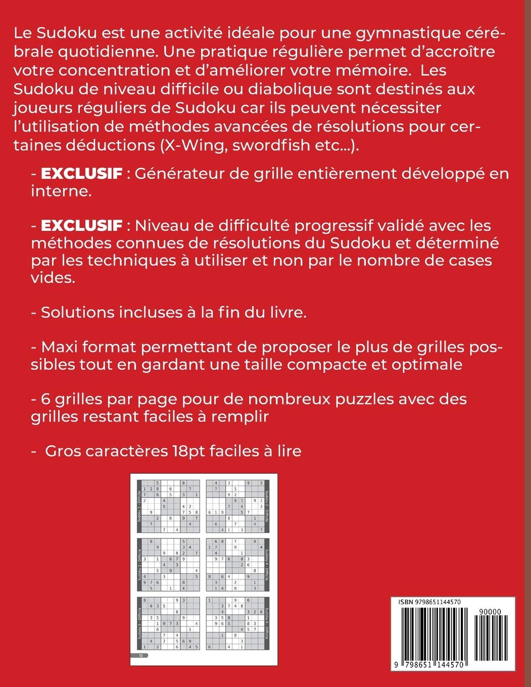 Sudoku adulte maxi format 1080 Grilles DIFFICILE DIABOLIQUE : Livre Sudoku adulte - 540 difficiles | 540 diaboliques - 6 grilles par page - 266 pages Format 21,5 x 28 cm