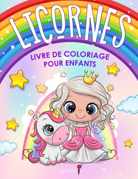 Licornes - Livre de Coloriage pour Enfants - 50 pages grand format à colorier ! Cadeaux pour enfants,