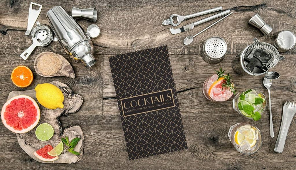 Cocktails : Carnet de recettes & dégustation - 108 pages Format 12x23 cm