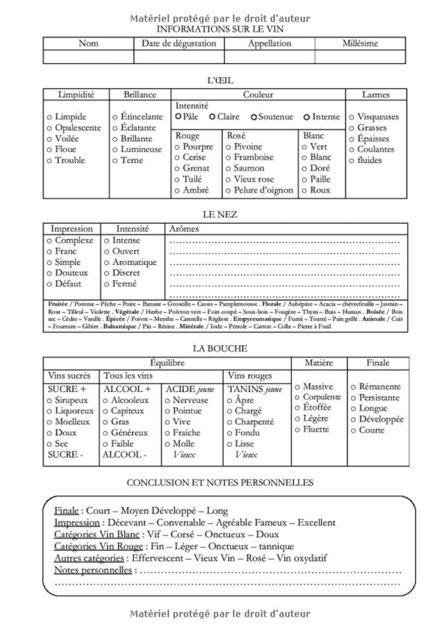 Carnet Dégustation des Vins - 100 fiches à remplir | Bonus : Lexique sur les bases de la dégustation | 17.78 x 25.4 cm