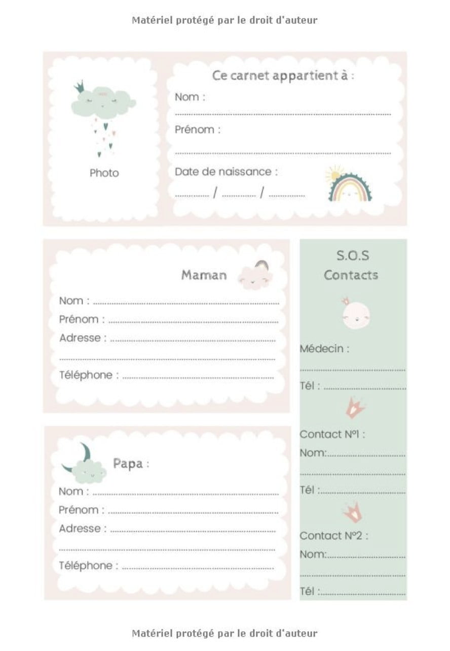 CARNET DE SUIVI BÉBÉ - 200 JOURS : Suivi allaitement, soins, médicaments, sommeil, activité - 202 Pages Format 18 x 25 cm