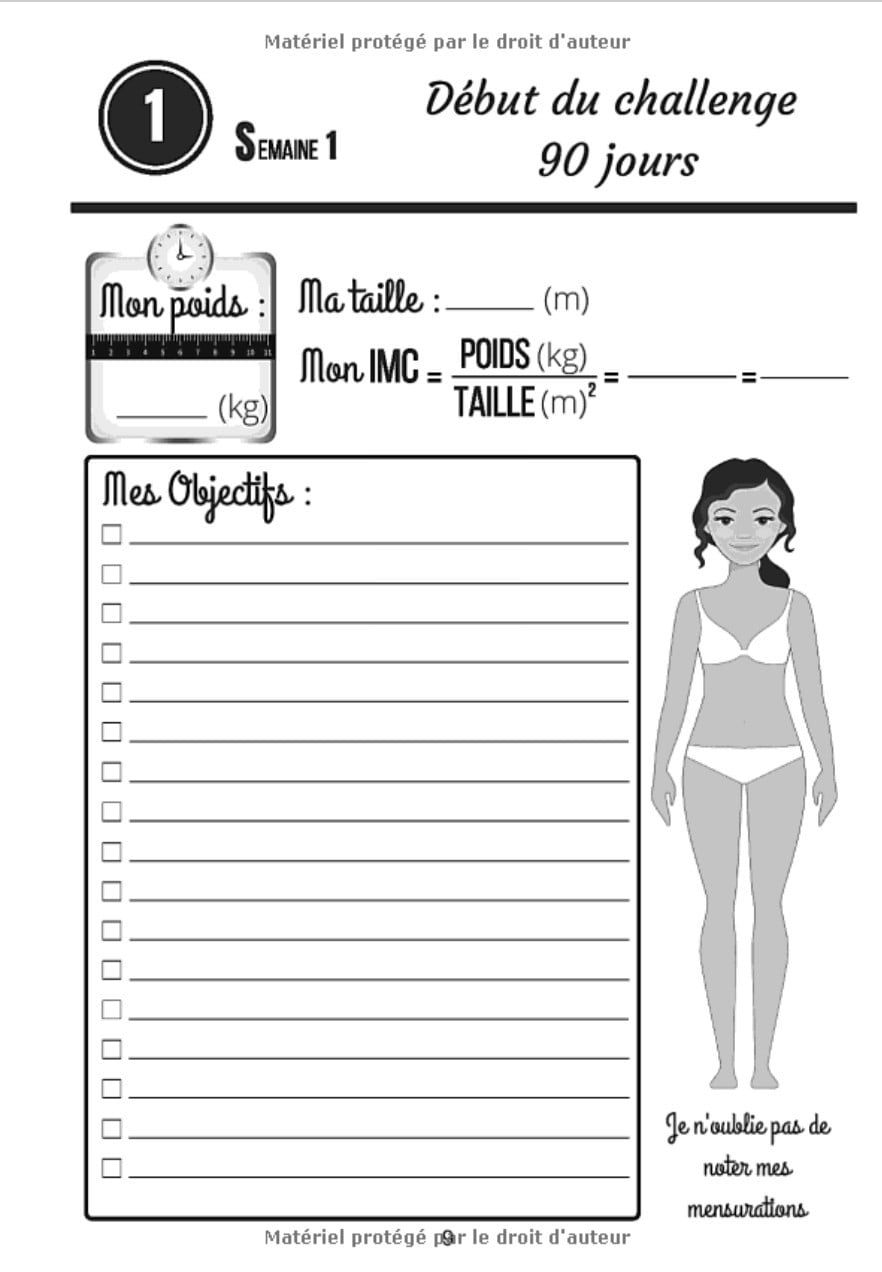 Agenda Minceur 90 jours : Carnet de suivi alimentaire et régime pour femme - Repas, activités, objectifs, courbes et tableaux - 190 Pages Format A4