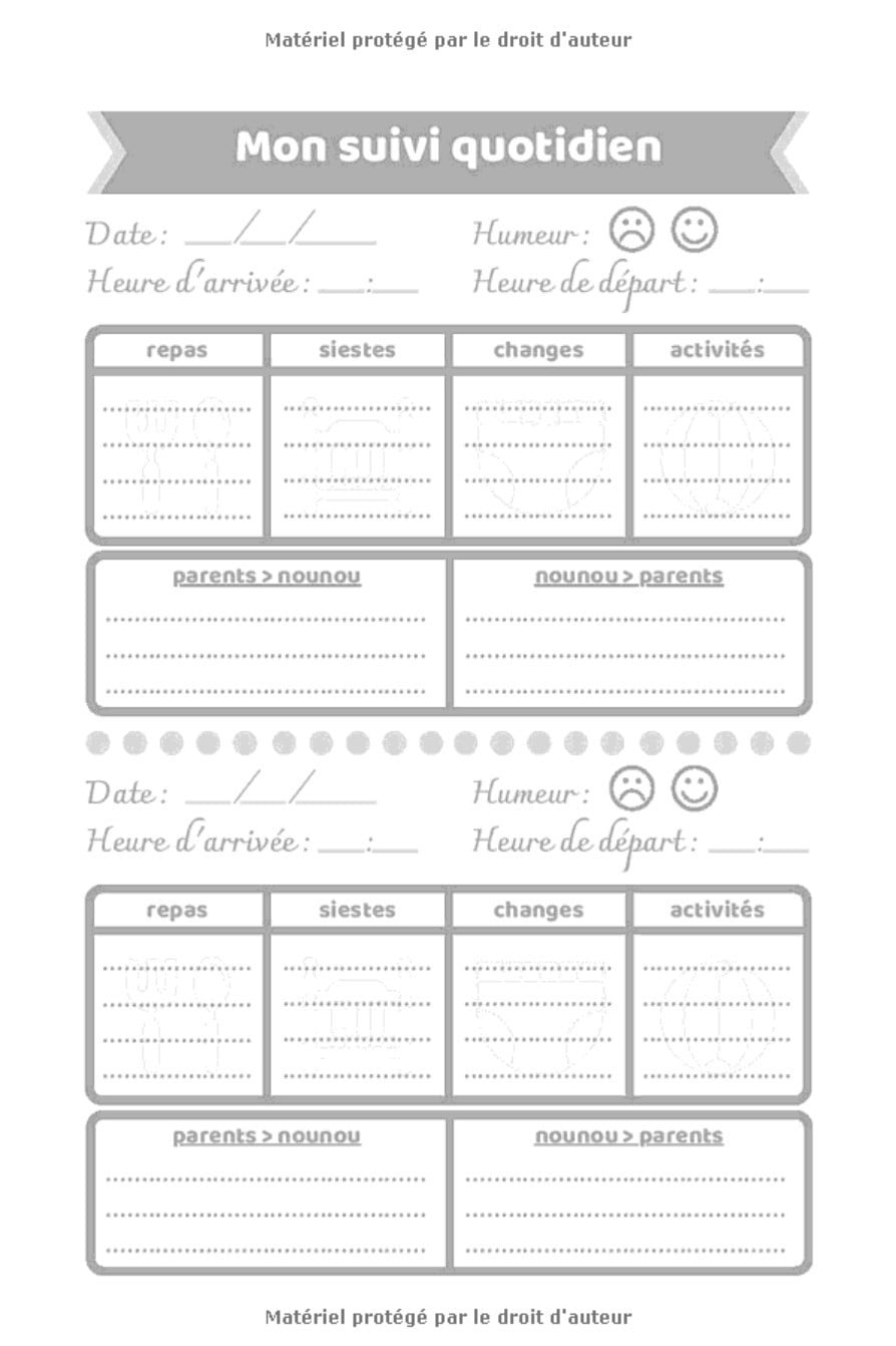 Carnet de liaison Parents - Nounou: Journal de communication à remplir entre parents et assistante maternelle pour les jours de garde - 153 pages Format 15 x 22 cm