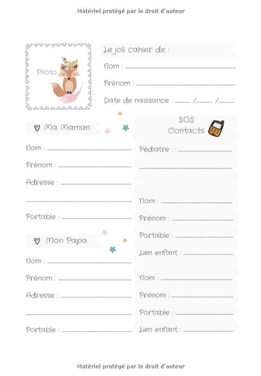 CAHIER DE LIAISON NOUNOU - 100 Jours d'accueil : Carnet de liaison parents/nounou GRAND FORMAT - 201 pages Format 18 x 25 cm