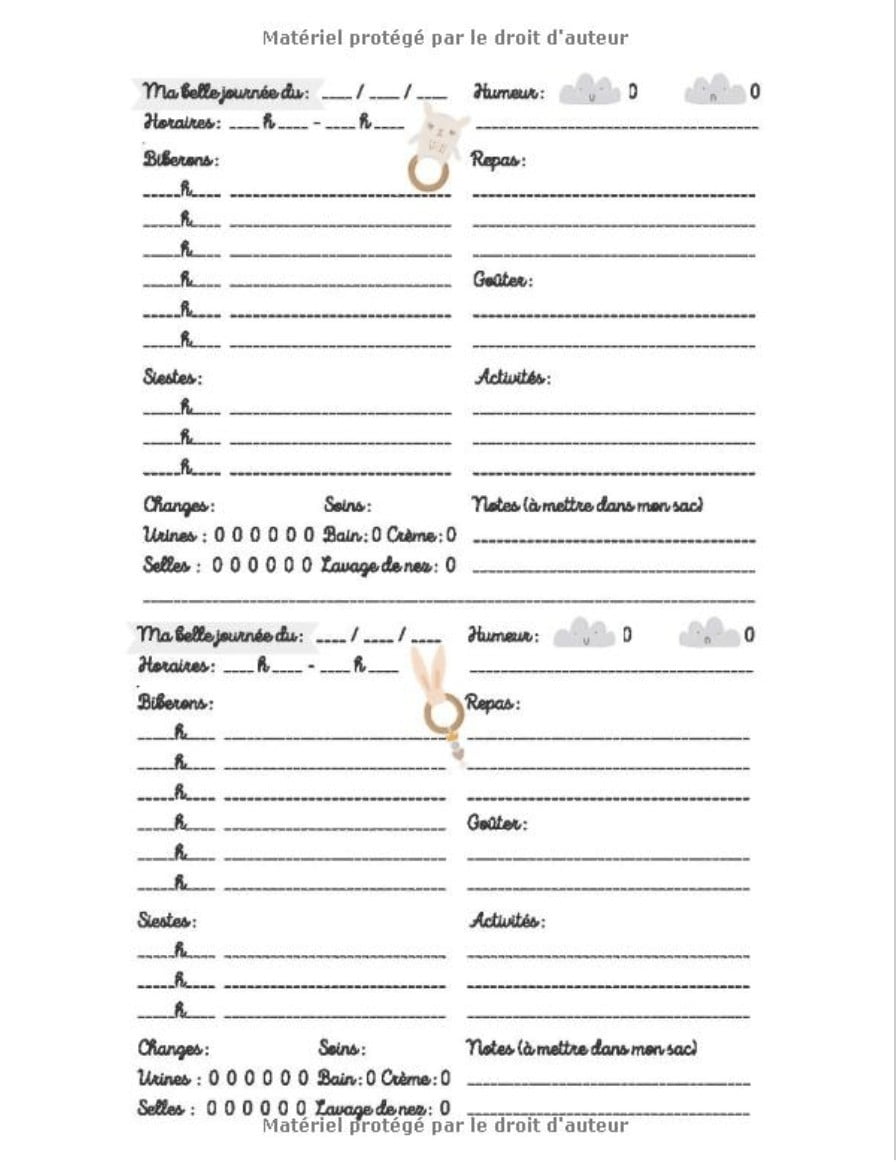 CAHIER DE LIAISON PARENT - ASSISTANT(E)-MATERNEL(LE) - CRECHE - MAM : 1 AN DE SUIVI - 165 pages Format 17 x 22 cm