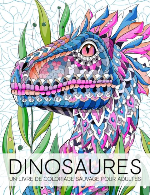 Dinosaures : Livre de coloriage sauvage pour adultes - 30 coloriages - Format A4