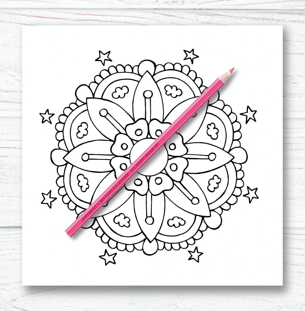 Mandala Livre de Coloriage pour Enfants -Cahier de Coloriage facile - 51 pages Format 21x21 cm