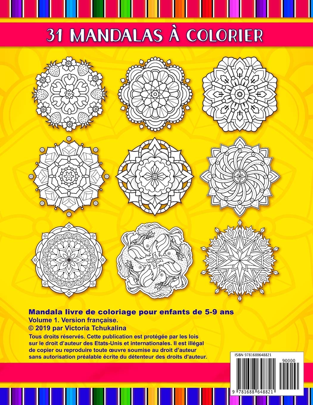 Mandala livre de coloriage pour enfants de 5-9 ans : 31 pages avec mandalas faciles et plus avancés - Format 21,5 x 28 cm