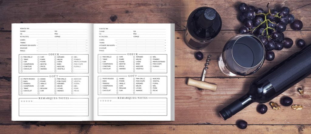 Carnet de dégustation de vins : Journal de notes pour les amoureux du vin - 108 pages - Format 19x23 cm