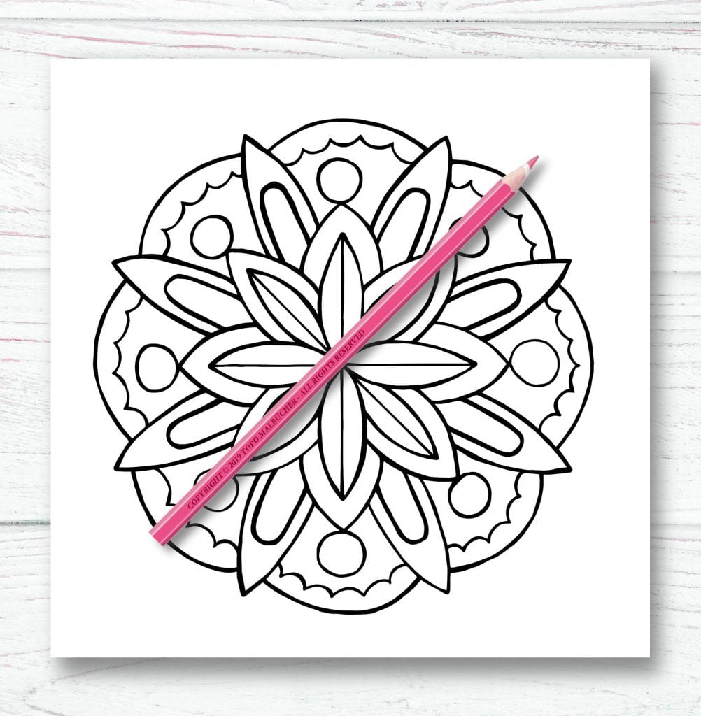 Mandala Livre de Coloriage pour Enfants -Cahier de Coloriage facile - 51 pages Format 21x21 cm