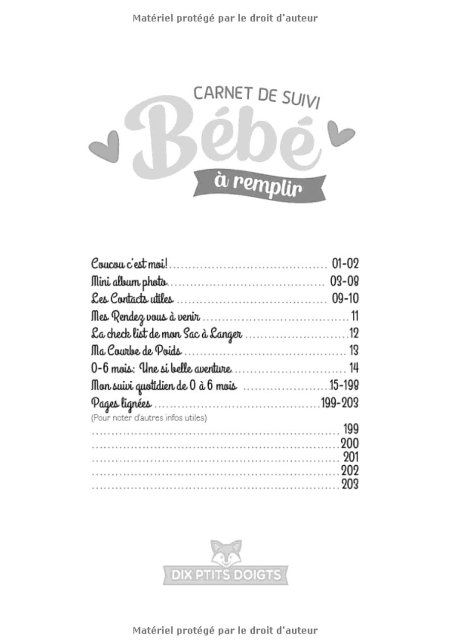 Carnet de Suivi Bébé à remplir 0 à 6 mois : Cahier tout en un pour un suivi quotidien de bébé de son allaitement, de son sommeil et de sa santé | 206 pages Format 18 x 25 cm