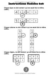 Sudoku pour les enfants 6-8 ans : 168 grilles 6x6, niveaux facile à difficile, adaptées aux enfants de 6 à 8 ans - 124 pages Format 15 x 22 cm