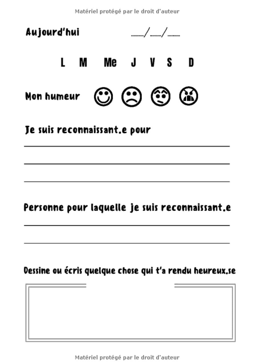 Journal de gratitude pour les enfants - Mon journal 5 minutes : développer la confiance en soi en 5 minutes par jour grâce à la pensée positive - 123 pages Format 18 x 25 cm