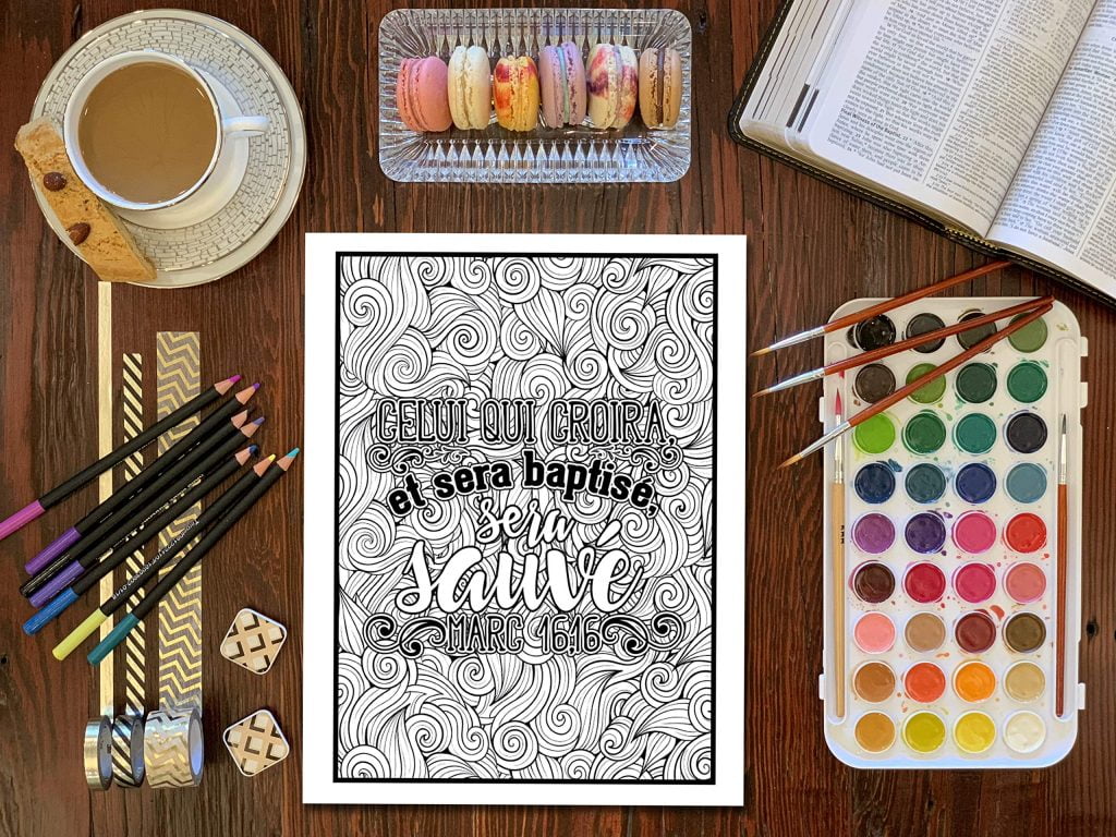 Colorie l’Évangile : Un livre de coloriage chrétien pour adultes : 43 versets de la Bible à colorier - 92 pages Format A4