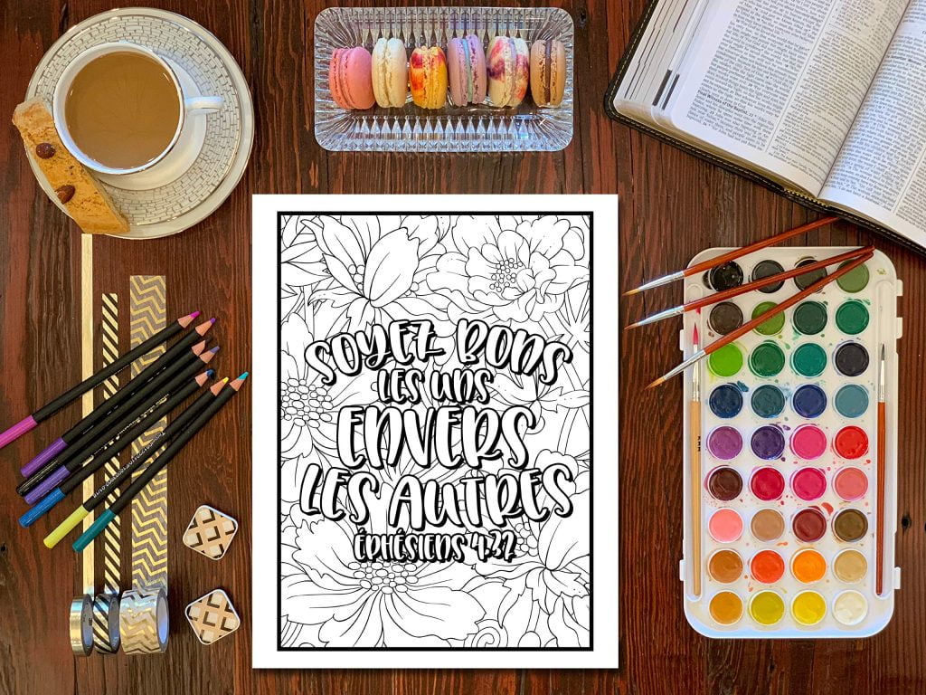Livre de coloriage - Versets de la Bible pour les filles à partir de 8 ans : 35 pages à colorier de dessinés inspirants et motivants - 74 pages Format A4