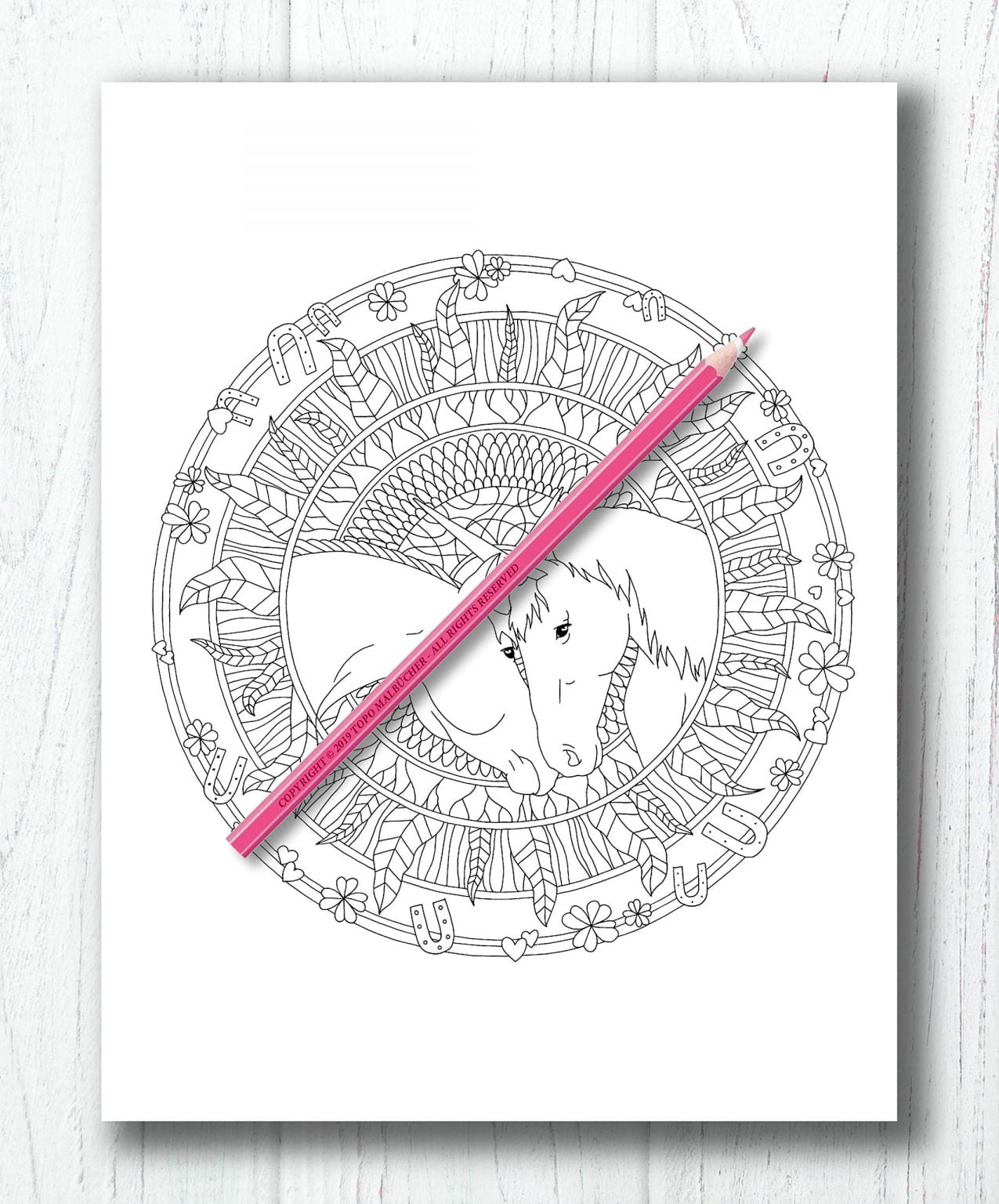 Licornes Livre de coloriage mandala - 60 belles licornes - 126 pages Format A4
