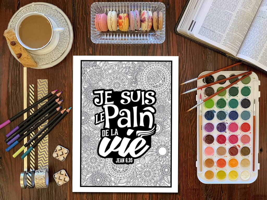 Colorie les paroles de Jésus : Un livre de coloriage chrétien pour adultes - 96 pages Format A4