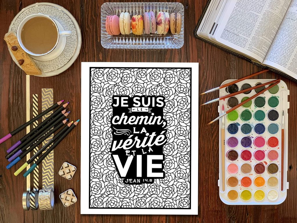 Colorie les paroles de Jésus : Un livre de coloriage chrétien pour adultes - 96 pages Format A4