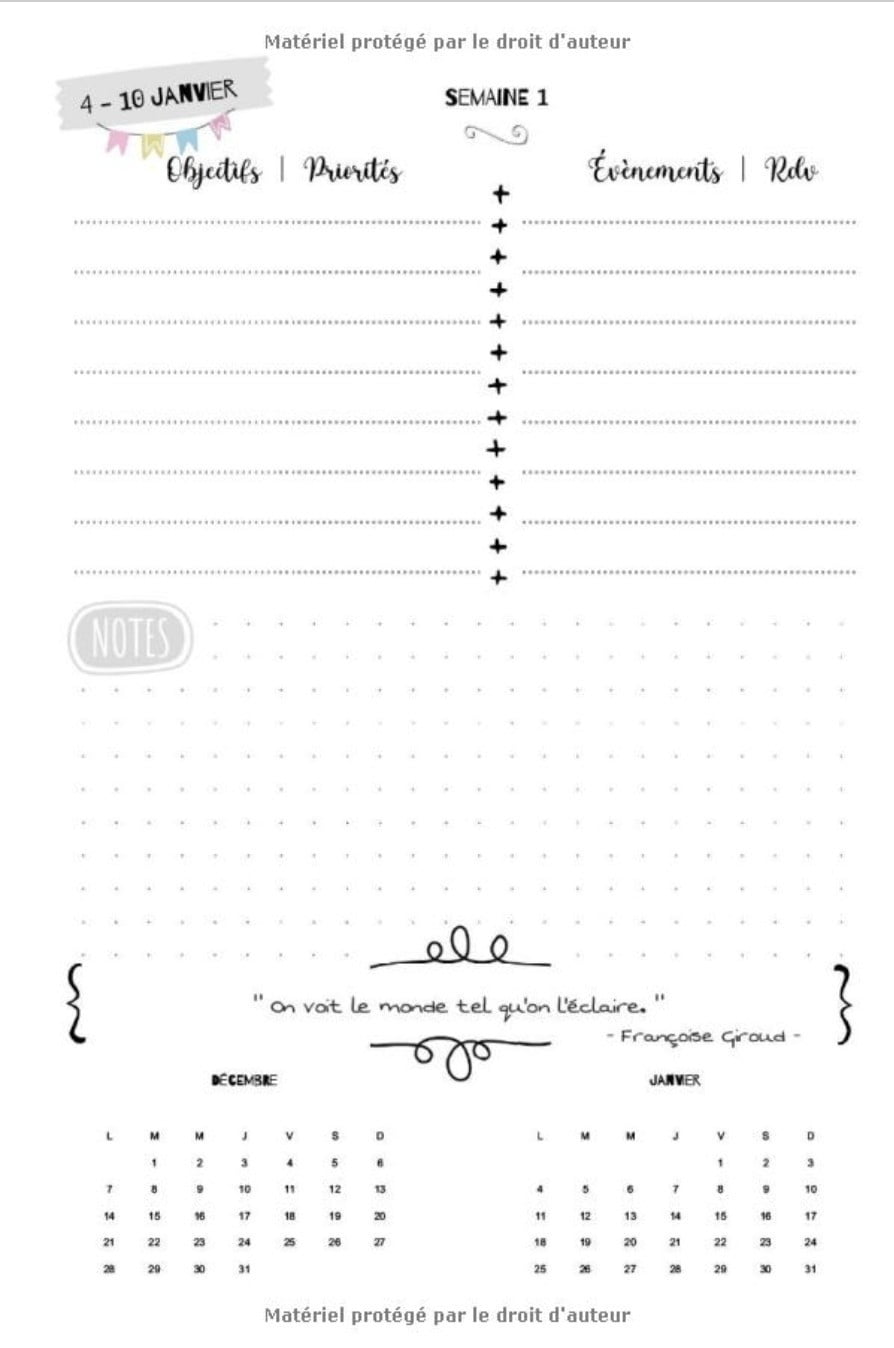 Mon Agenda Citations & Pensées Positives 2021 : Semainier Janvier à Décembre 2021 - Une semaine par double page - 112 pages Format 15 x 22 cm