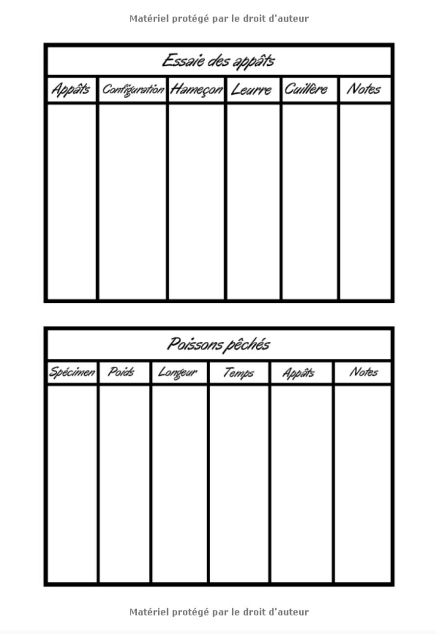 Carnet de pêche à remplir - Cahier à Compléter pour suivre vos Captures | Journal de bord du pêcheur - 80 pages Format 18 x 25 cm