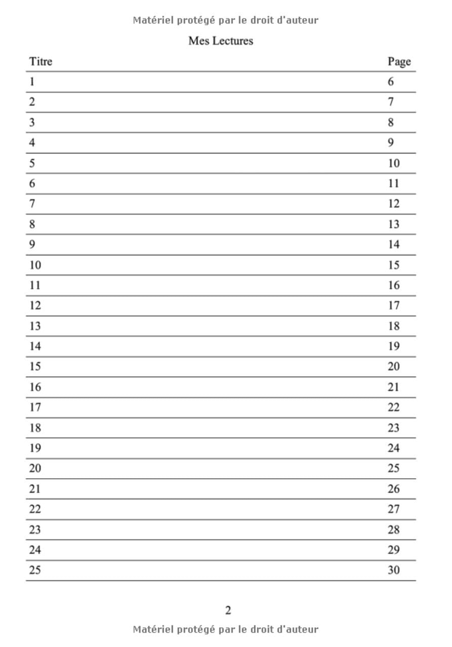 Mes livres : Mon carnet de lecture - 110 pages Format 14 x 21 cm