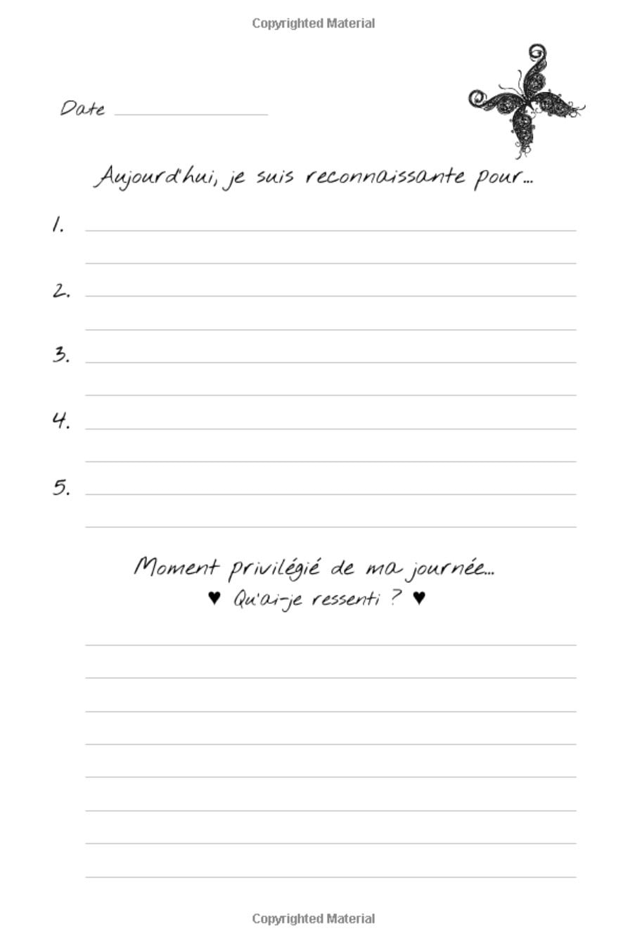 Journal de Gratitude Papillon - Un Carnet de Notes d'Inspiration Pour Elle - 108 pages Format 15 x 22 cm