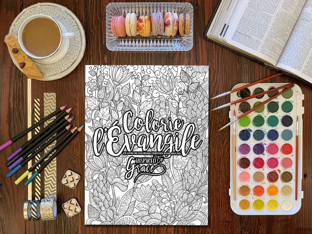 Colorie l’Évangile : Un livre de coloriage chrétien pour adultes : 43 versets de la Bible à colorier - 92 pages Format A4