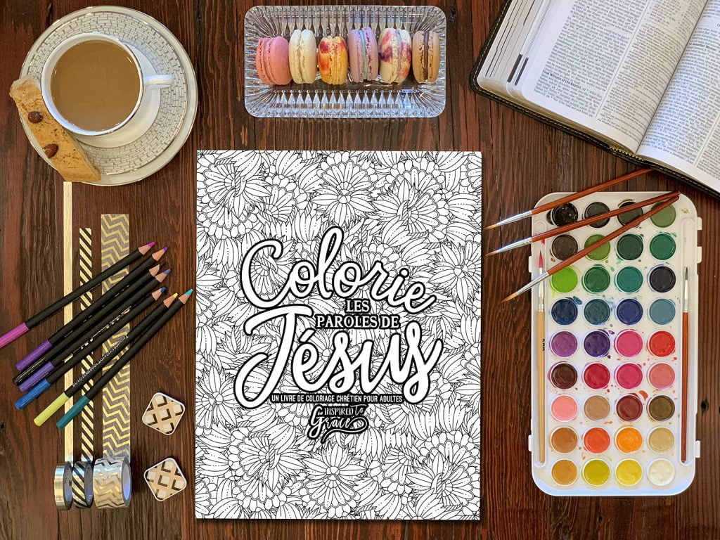 Colorie les paroles de Jésus : Un livre de coloriage chrétien pour adultes - 96 pages Format A4