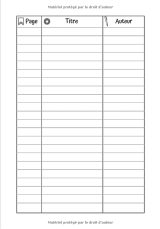 Carnet de lecture - 17,8 x 25,4 cm avec 120 pages