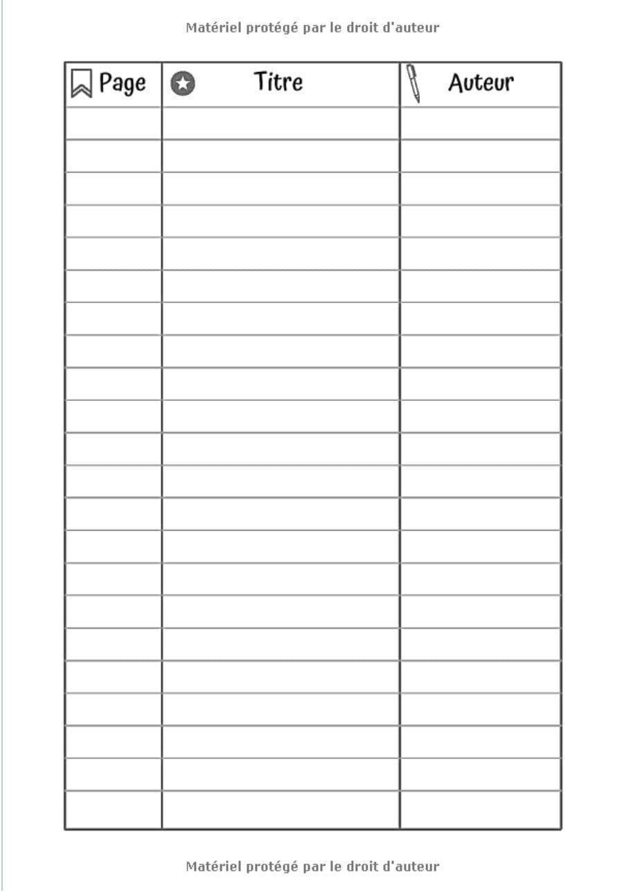 Carnet de lecture | 17,8 x 25,4 cm avec 120 pages