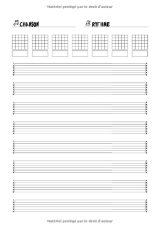 Cahier de tablatures guitare - Inclus accords de base et diagramme du manche: cahier de musique à compléter pour instrument 6 cordes, diagrammes d'accords et partitions vierges - 110 pages Format A4