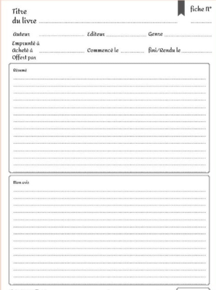 Mon carnet de lecture : Mes lectures - carnet de lecture - Journal de bord - 100 fiches de lecture - 109 pages - 18 x 25 cm