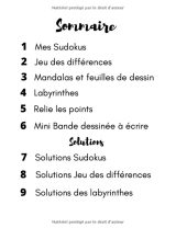 CAHIER D'ACTIVITES à partir de 6 ans : 78 activités - Jeu des différences - Mandalas enfants et feuilles de dessin - SUDOKUS 4x4 - Point par point - ... - Solutions - Grand format 21,59 x 27,94 cm