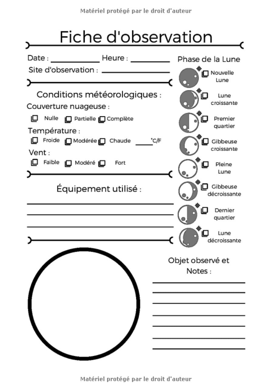 Journal de Bord Astronomie pour les Enfants : Cahier avec fiches d'observations | Carnet pour les passionnés d'étoiles, de constellations | 121 pages Format 18 x 25 cm