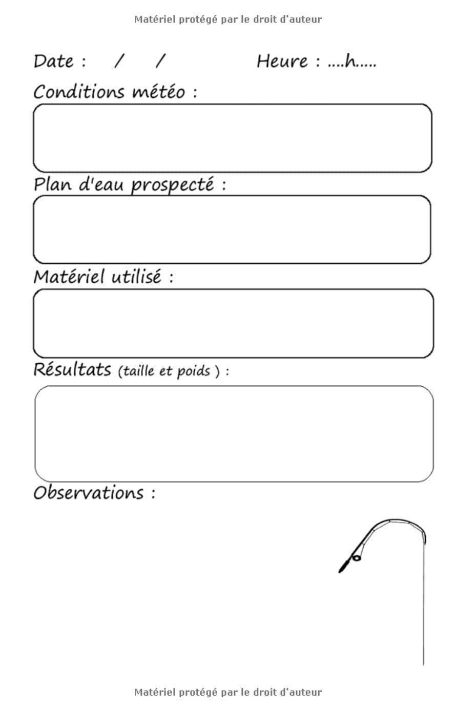 Carnet de pêche à la carpe - carnet de note spécialement conçu pour la carpe / pêche de nuit / pêche au coup / étang - 103 pages Format 14 x 21,5 cm