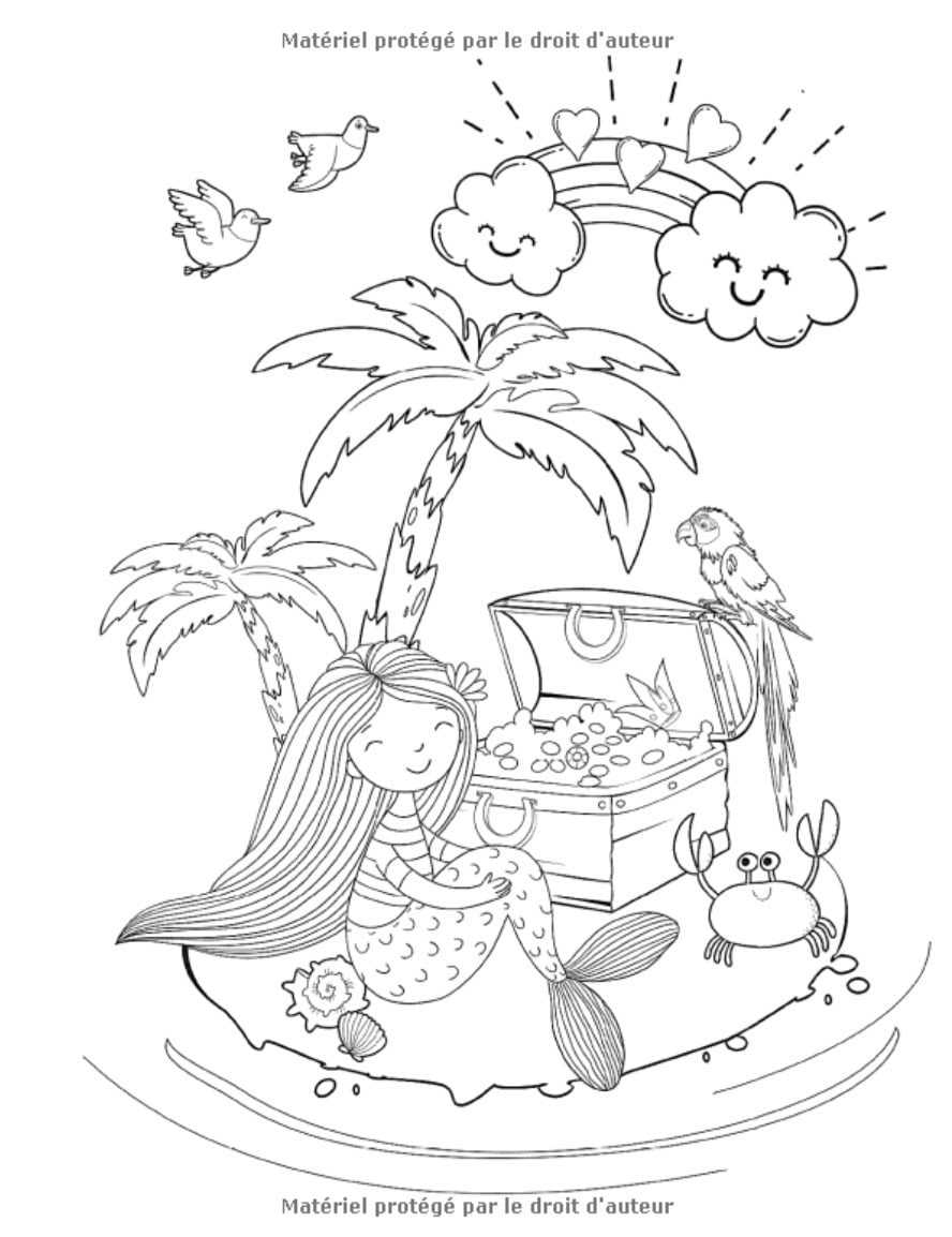 Sirène Livre de Coloriage Pour les Enfants de 4 à 8 Ans - 80 pages Format A4