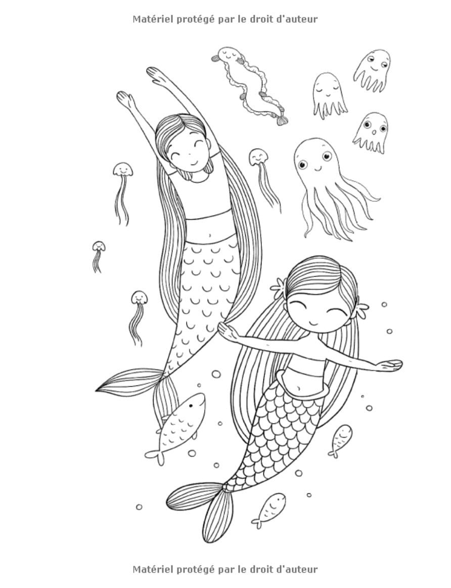Sirène Livre de Coloriage Pour les Enfants de 4 à 8 Ans - 80 pages Format A4