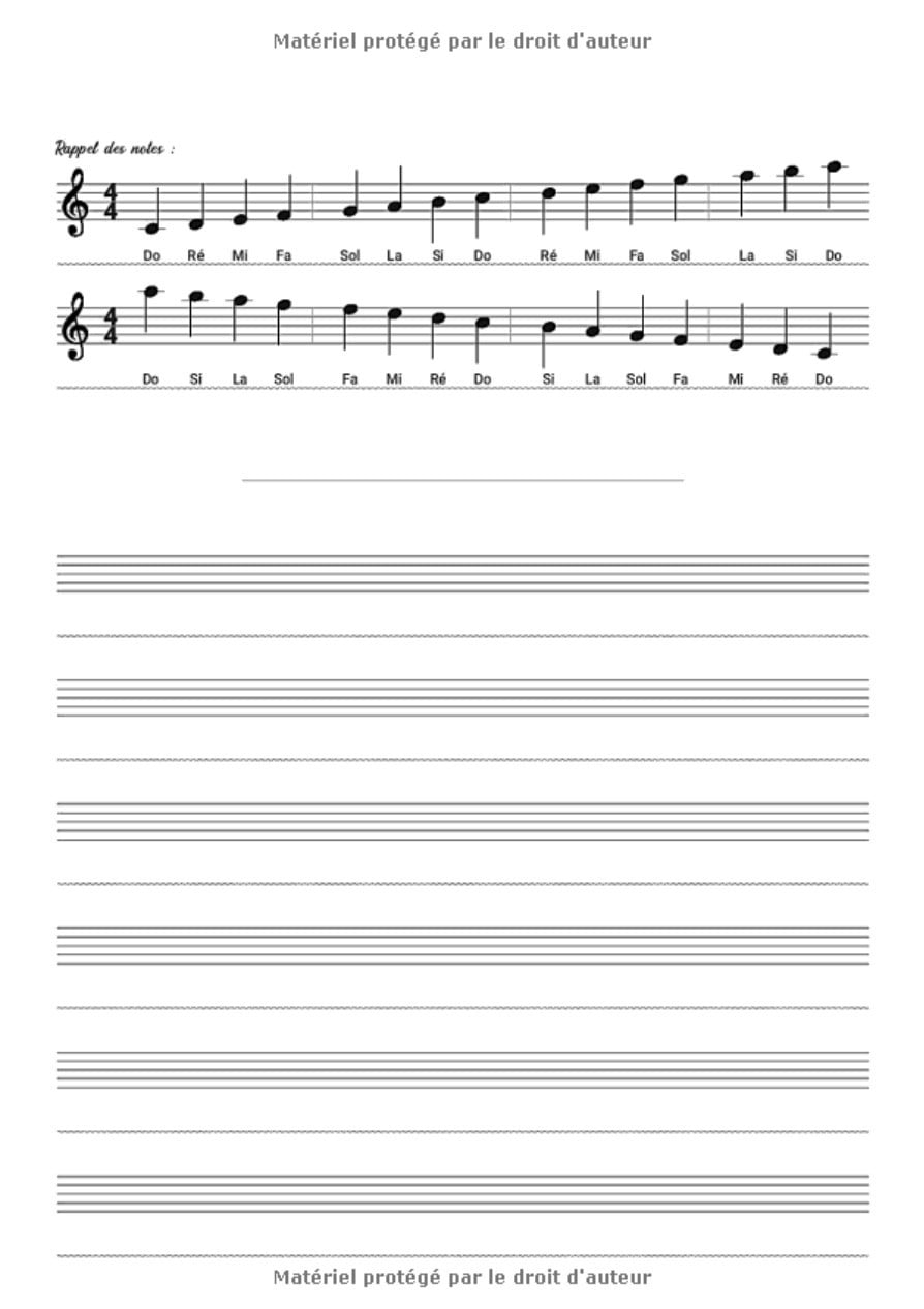 Cahier de musique : Carnet de partitions avec portées et annotations pour composition musicale - 48 pages - Grand format A4